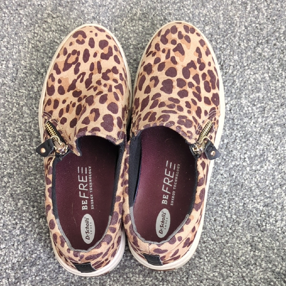 Dr. Scholl's Tan and Brown Leopard Slip-On Sneakers